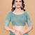 Aqua Twill Net With Embroidery Work Saree
