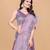 Lavender Color Twill Net With Embroidery Work Saree