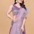 Lavender Color Twill Net With Embroidery Work Saree