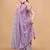 Lavender Color Twill Net With Embroidery Work Saree