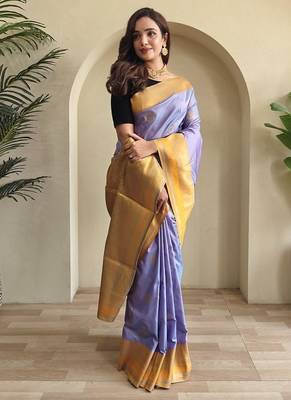 Lavender silk blend Sarees  1