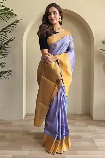 Lavender silk blend Sarees 