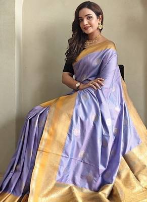 Lavender silk blend Sarees  3
