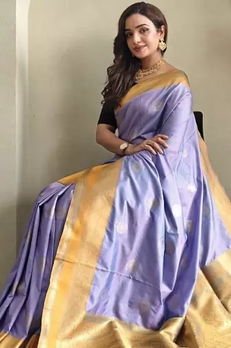 Lavender silk blend Sarees 