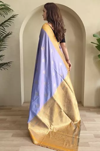 Lavender silk blend Sarees 