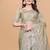 Olive Color Twill Net With Embroidery Work Saree