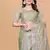 Olive Color Twill Net With Embroidery Work Saree