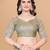 Olive Color Twill Net With Embroidery Work Saree