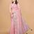 Peach Color Twill Net With Embroidery Work Saree