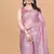 Pink Color Twill Net With Embroidery Work Saree