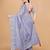 Violet Color Twill Net With Embroidery Work Saree