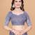 Violet Color Twill Net With Embroidery Work Saree