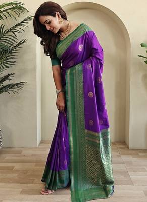 Plum silk blend Sarees  2