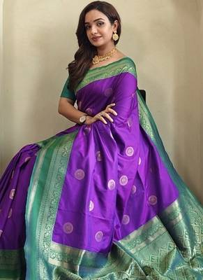Plum silk blend Sarees  3