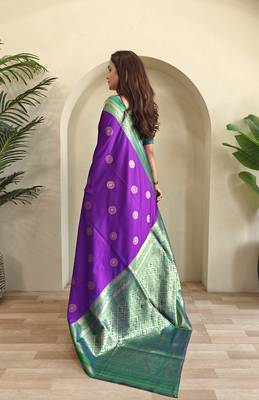 Plum silk blend Sarees  4