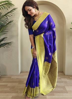 Violet silk blend Sarees  2