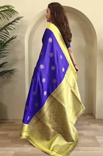 Violet silk blend Sarees 