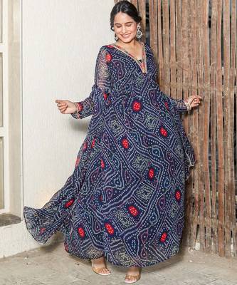 Brinda Blue Bandhani Suit Set Stylish Suit Set With Dupatta 2