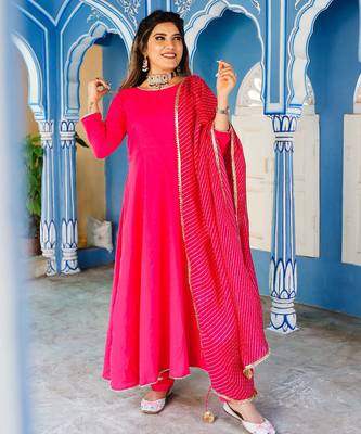 Blooming Pink embroidered  Suit Set Wedding Wear Suit Set Summer Wear 3