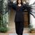 Black Mirror Work Suit Set With Jacket And Potli Heavy Five Piece Suit Set