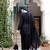 Black Mirror Work Suit Set With Jacket And Potli Heavy Five Piece Suit Set
