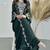 Elegant Dark Green Embroidered stitched Kaftan with Silver Zari Detailing Dresses
