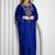 Royal Blue Velvet Kaftan with Zari Golden Embroidery Work Dresses