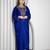 Royal Blue Velvet Kaftan with Zari Golden Embroidery Work Dresses