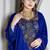 Royal Blue Velvet Kaftan with Zari Golden Embroidery Work Dresses