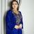 Royal Blue Velvet Kaftan with Zari Golden Embroidery Work Dresses