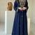Elegant Navy Blue Kaftan with Golden Zari Work Floral Embroidery Dresses
