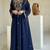 Elegant Navy Blue Kaftan with Golden Zari Work Floral Embroidery Dresses