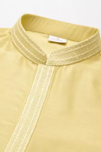 Yellow embroidered kurta pajama