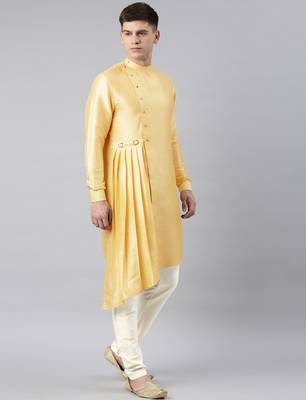 Yellow drape kurta pajama 3