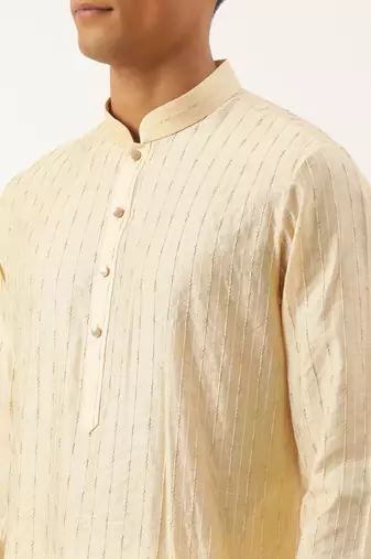 Yellow embroidered kurta pajama