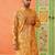 Yellow gold printed kurta pajama