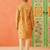 Yellow gold printed kurta pajama