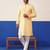 Yellow jacquard embroidered kurta pajama