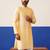 Yellow jacquard embroidered kurta pajama