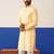 Yellow jacquard embroidered kurta pajama