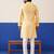Yellow jacquard embroidered kurta pajama