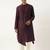 Wine side open layered kurta pajama