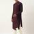 Wine side open layered kurta pajama