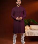 Wine chikankari kurta pajama