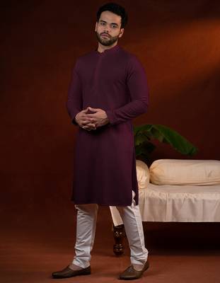 Wine chikankari kurta pajama 3