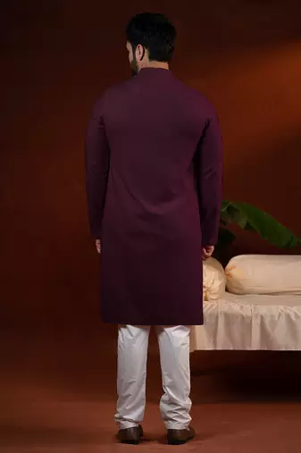 Wine chikankari kurta pajama