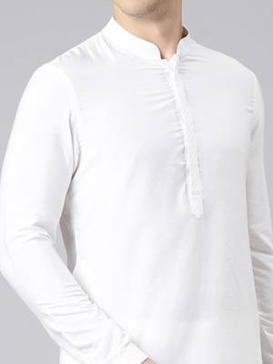 Arjun bijlani in white plain short kurta pajama 1