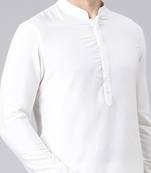 Arjun bijlani in white plain short kurta pajama