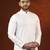 White fine cotton embroidered kurta pajama