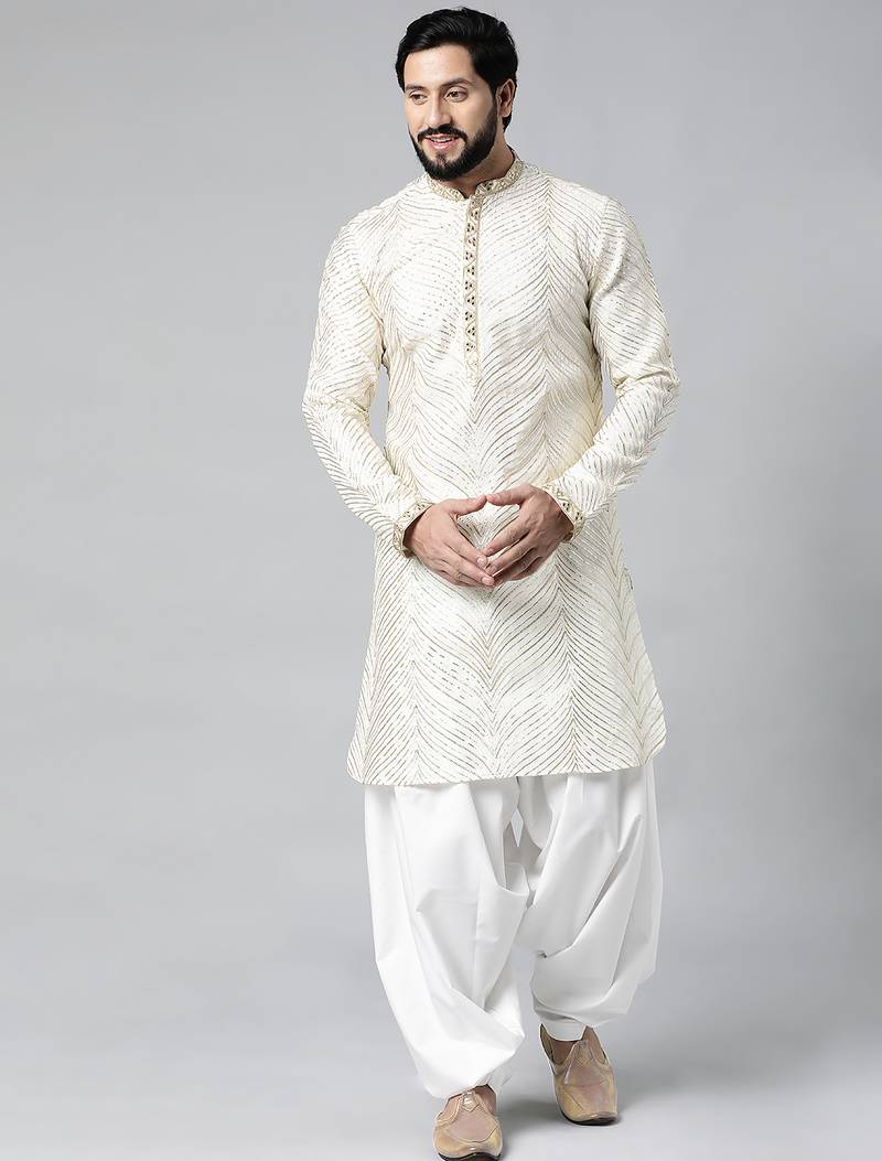 Off white gota embroidery kurta pajama